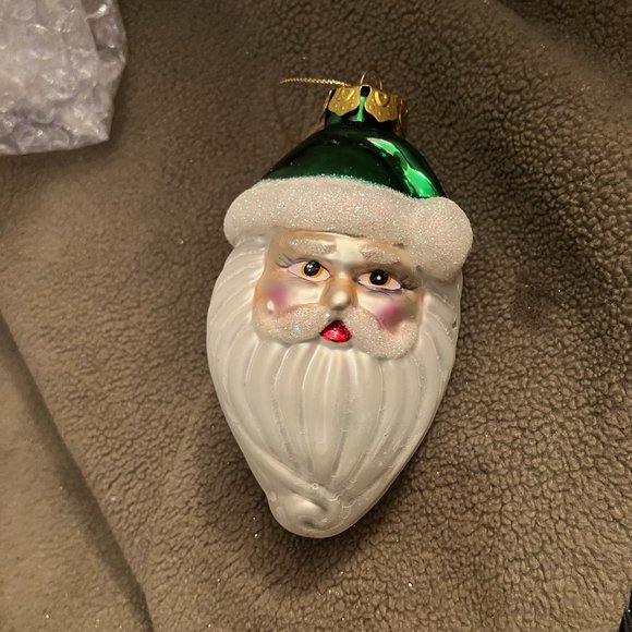 N/A Other - SET OF 4 GLASS CHRISTMAS SANTA CLAUS ORNAMENTS
